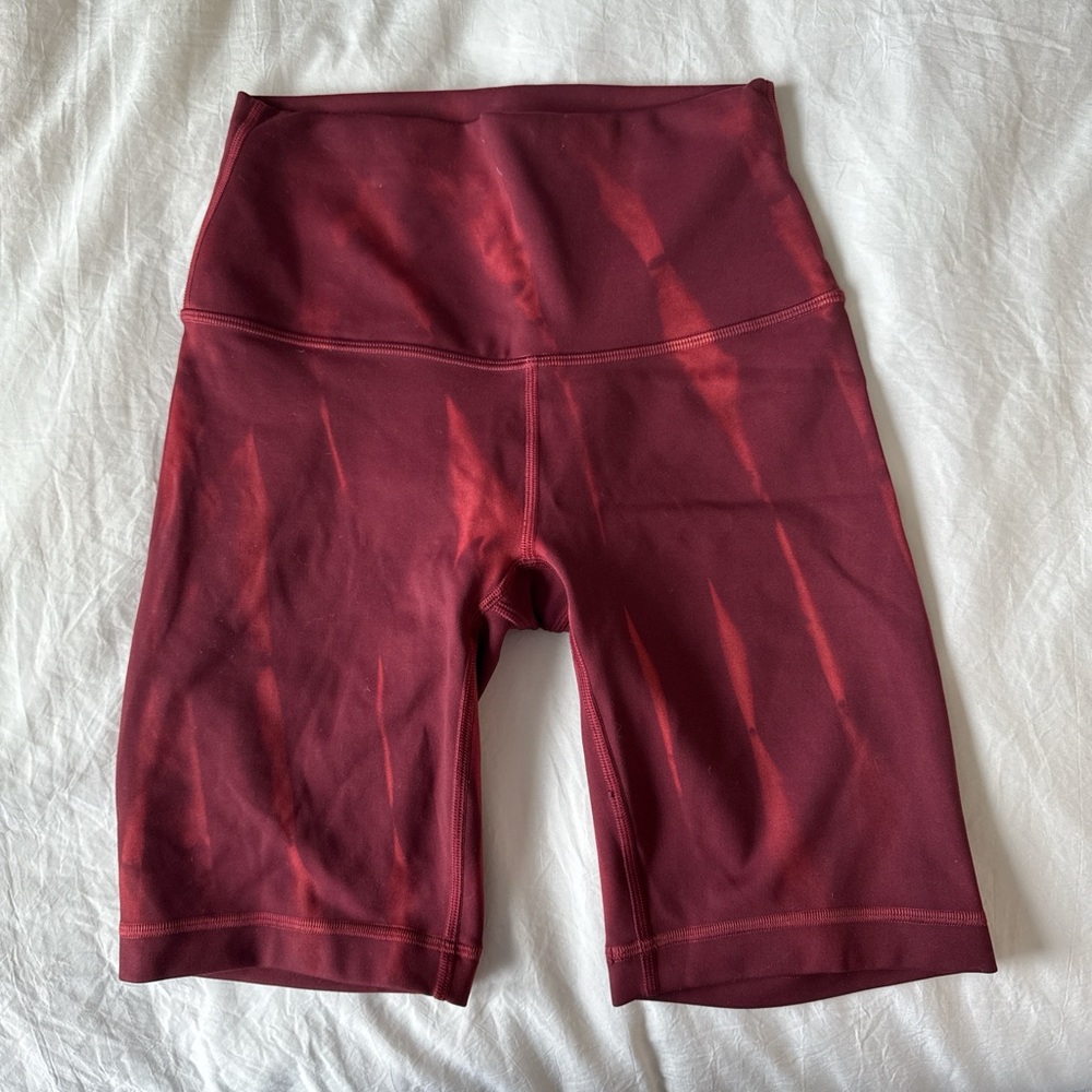 Lululemon Athletica Red Bike Shorts High-Waisted Stretch